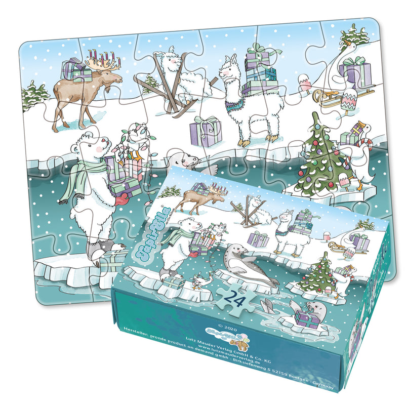 TapirElla Mini-Glitter Puzzle, Winterzauber 24tlg.