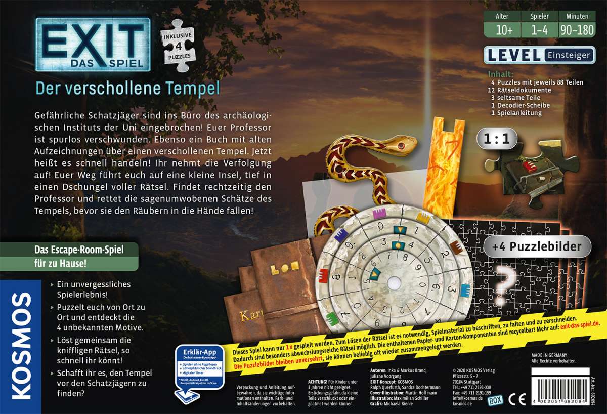 EXIT Das Spiel + Puzzle - Der verschollene Tempel