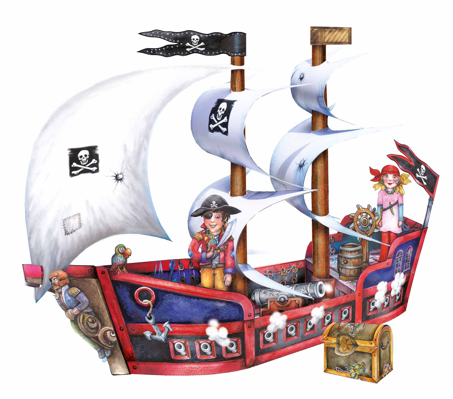 Piratenschiff Bastelbogen