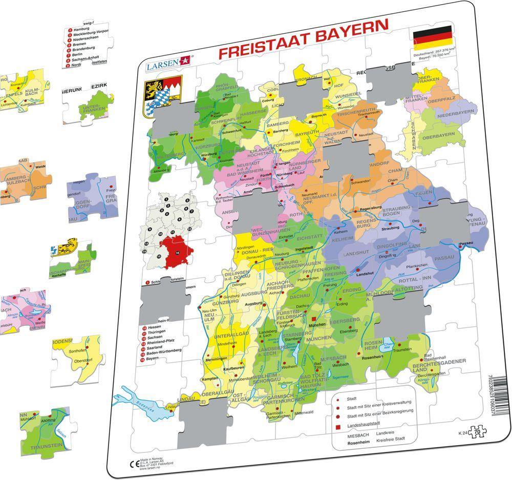 Puzzle - Bayern (politisch) - WELTENTDECKER