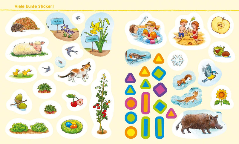 WAS IST WAS Kindergarten // Malen Rätseln Stickern // Jahreszeiten
