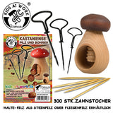 Kastanienset Pilz und Bohrer