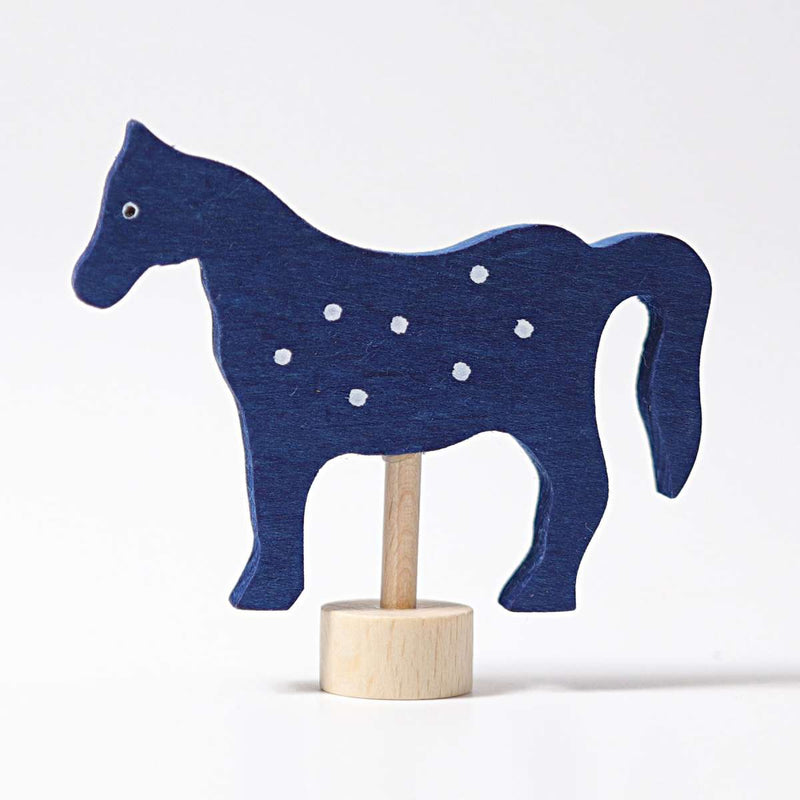 Steckfigur Pferd- blau