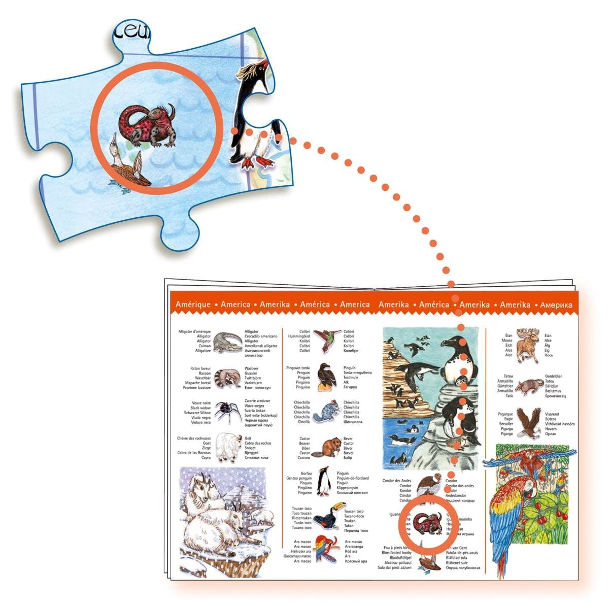 Entdeckerpuzzle Planet mit Tieren - 100 Teile