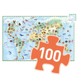 Entdeckerpuzzle Planet mit Tieren - 100 Teile