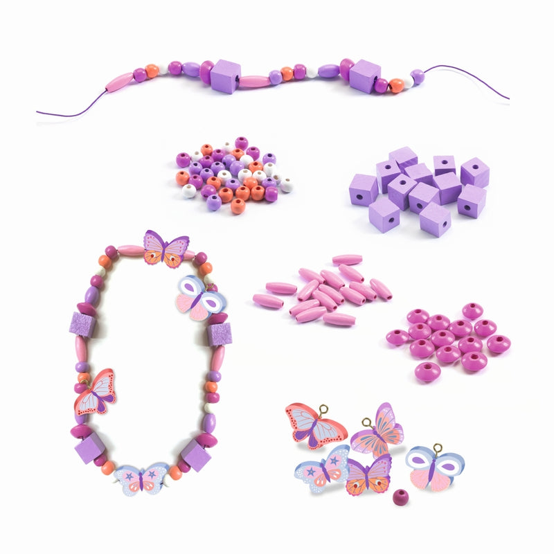 Schmuck basteln: Holzperlen- Schmetterlinge