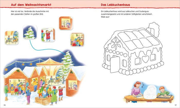 WAS IST WAS Kindergarten Malen Rätseln Stickern Wir feiern Weihnachten