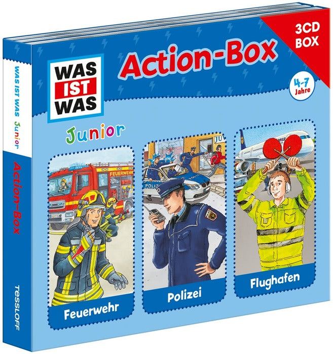 WIW Junior CD 3er Hörspiel-Action-Box: Feuerwehr, Polizei, Flughafen