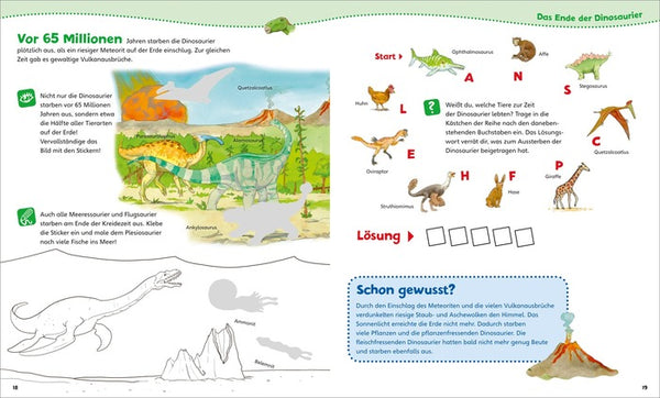 WAS IST WAS Junior Mitmach-Heft. Dinosaurier