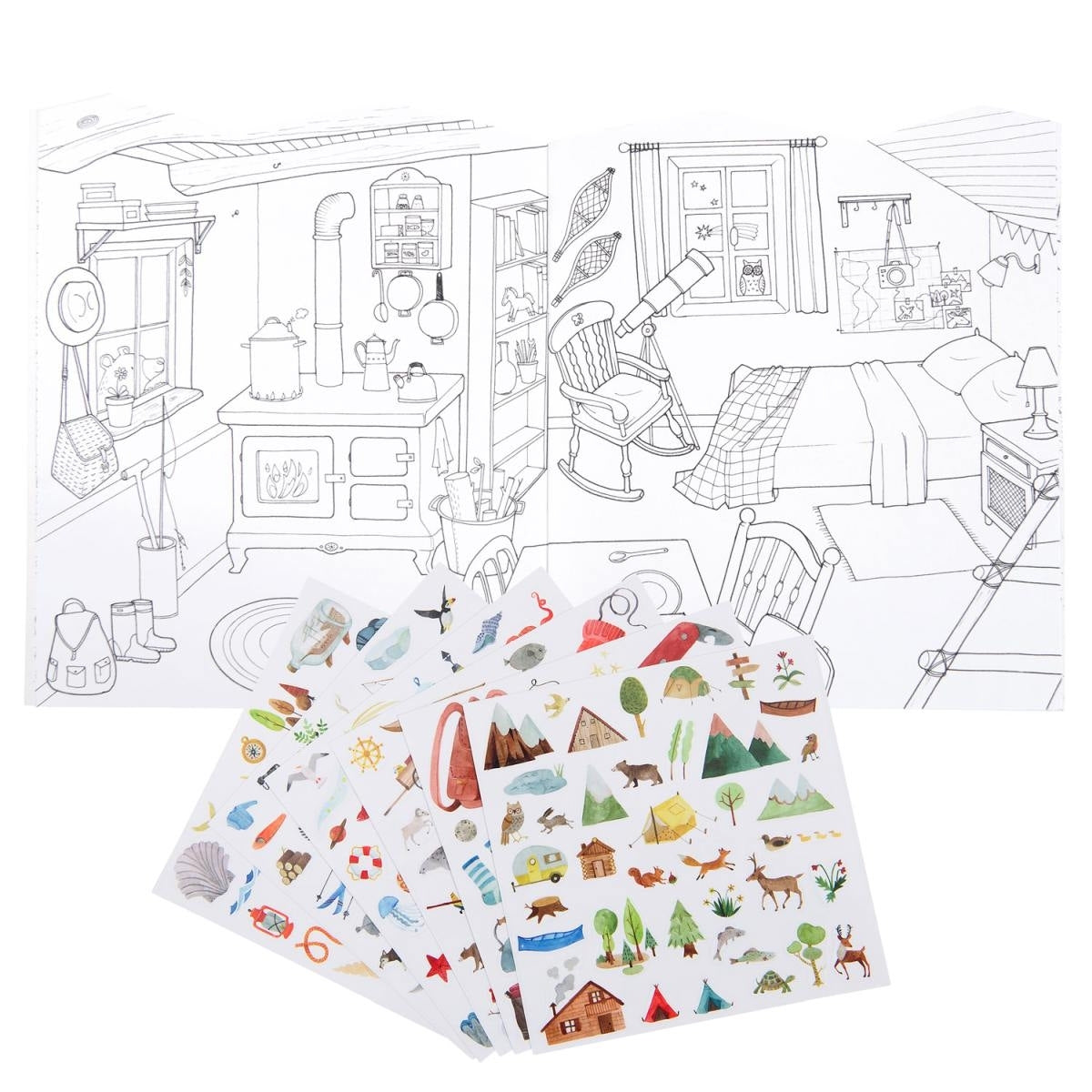 Mal- und Stickerbuch L'explorateur
