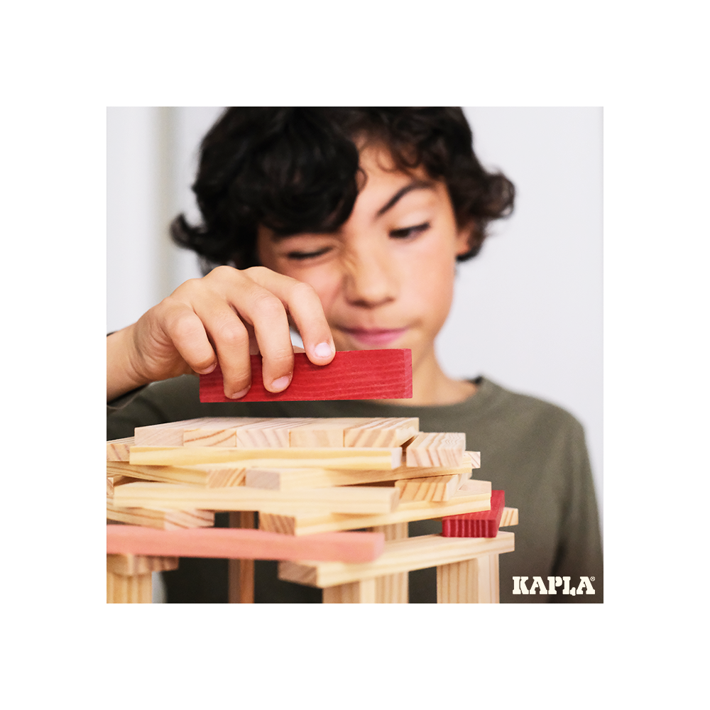 KAPLA 120er Schachtel - Rosa, Rot, Dunkelblau