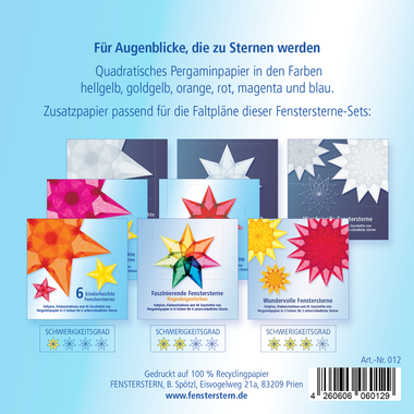 Pergaminpapier für Fenstersterne