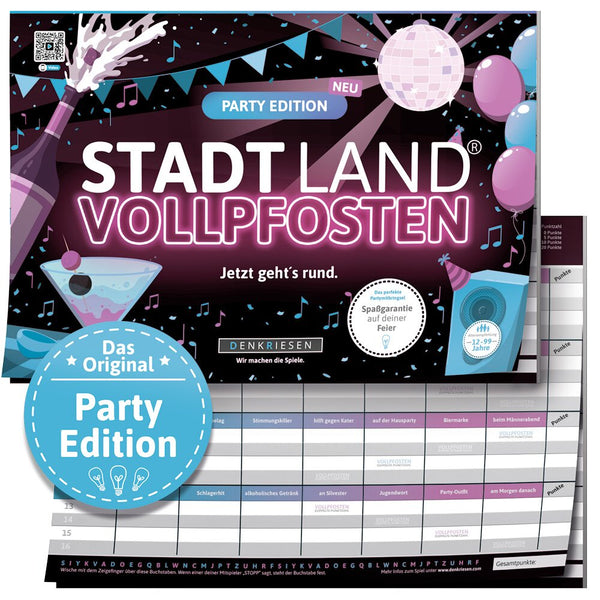 STADT LAND VOLLPFOSTEN® - Party Edition - "Jetzt geht’s rund."